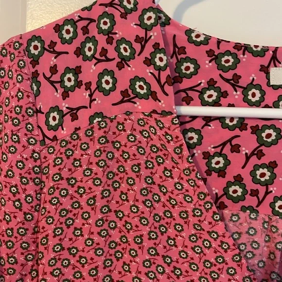 Boden pink and green floral print blouse size 8 - Picture 4 of 5